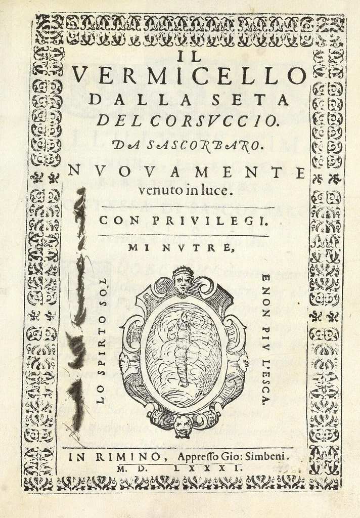 An illustration from Il vermicello dalla seta, del Corsvccio da Sascorbaro : nvovamente venuto in luce, 1581, leaf 5