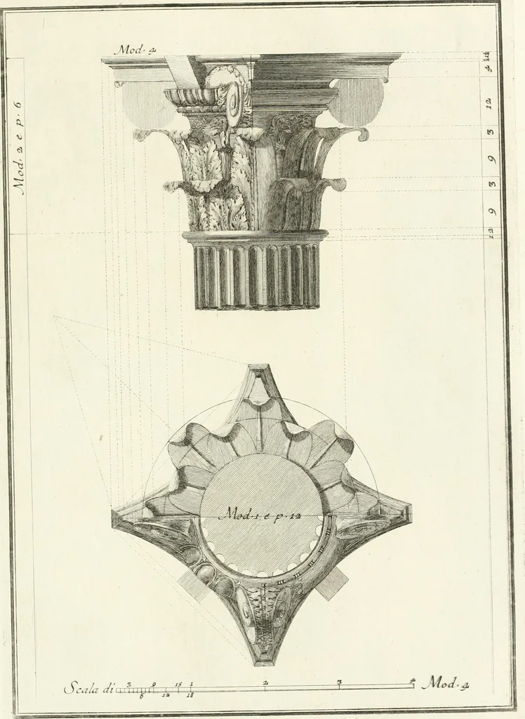 An illustration from Il Vignola illustrato, 1770, leaf 140