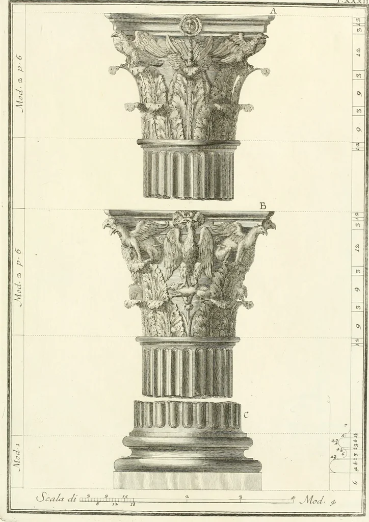 An illustration from Il Vignola illustrato, 1770, leaf 146