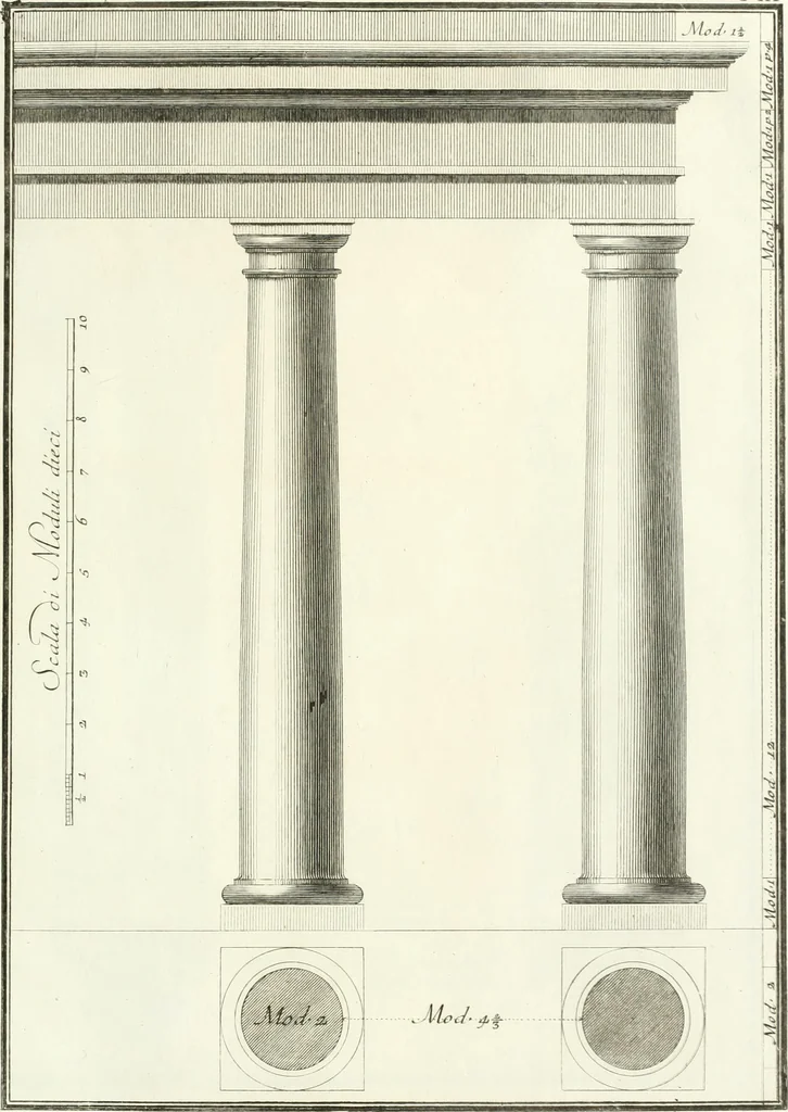 An illustration from Il Vignola illustrato, 1770, leaf 88