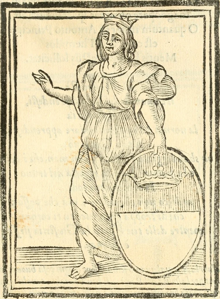An illustration from Il zodiaco, over, idea di perfettione di prencipi : formata dall'heroiche virtù dell'illvstriss. et eccellentiss. signore D. Antonio Alvarez di Toledo, duca d'Alba vicere di Napoli : rapresentata come in vn trionfo dal fidelissimo popolo napoletano : per opera del dottore Francesco Antonio Scacciauento suo eletto : nella pomposissima festa di San Gio. Battista, celebrata à 23. di giugno 1629. per il settimo anno del suo gouerno, 1630, leaf 128