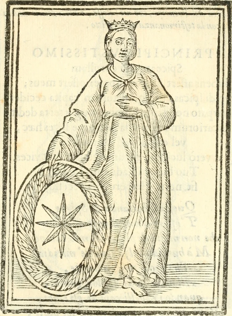 An illustration from Il zodiaco, over, idea di perfettione di prencipi : formata dall'heroiche virtù dell'illvstriss. et eccellentiss. signore D. Antonio Alvarez di Toledo, duca d'Alba vicere di Napoli : rapresentata come in vn trionfo dal fidelissimo popolo napoletano : per opera del dottore Francesco Antonio Scacciauento suo eletto : nella pomposissima festa di San Gio. Battista, celebrata à 23. di giugno 1629. per il settimo anno del suo gouerno, 1630, leaf 140