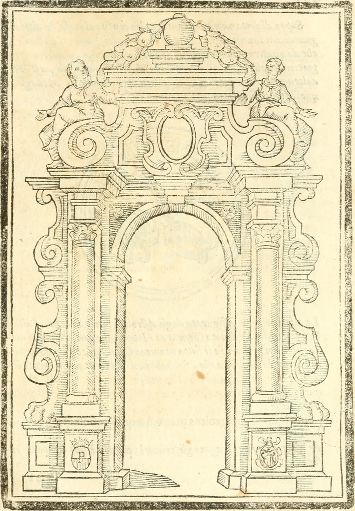 An illustration from Il zodiaco, over, idea di perfettione di prencipi : formata dall'heroiche virtù dell'illvstriss. et eccellentiss. signore D. Antonio Alvarez di Toledo, duca d'Alba vicere di Napoli : rapresentata come in vn trionfo dal fidelissimo popolo napoletano : per opera del dottore Francesco Antonio Scacciauento suo eletto : nella pomposissima festa di San Gio. Battista, celebrata à 23. di giugno 1629. per il settimo anno del suo gouerno, 1630, leaf 154