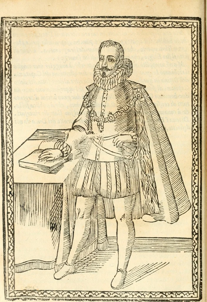An illustration from Il zodiaco, over, idea di perfettione di prencipi : formata dall'heroiche virtù dell'illvstriss. et eccellentiss. signore D. Antonio Alvarez di Toledo, duca d'Alba vicere di Napoli : rapresentata come in vn trionfo dal fidelissimo popolo napoletano : per opera del dottore Francesco Antonio Scacciauento suo eletto : nella pomposissima festa di San Gio. Battista, celebrata à 23. di giugno 1629. per il settimo anno del suo gouerno, 1630, leaf 227