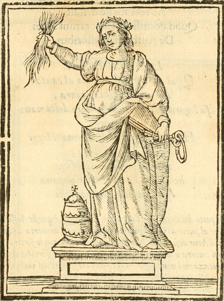 An illustration from Il zodiaco, over, idea di perfettione di prencipi : formata dall'heroiche virtù dell'illvstriss. et eccellentiss. signore D. Antonio Alvarez di Toledo, duca d'Alba vicere di Napoli : rapresentata come in vn trionfo dal fidelissimo popolo napoletano : per opera del dottore Francesco Antonio Scacciauento suo eletto : nella pomposissima festa di San Gio. Battista, celebrata à 23. di giugno 1629. per il settimo anno del suo gouerno, 1630, leaf 238