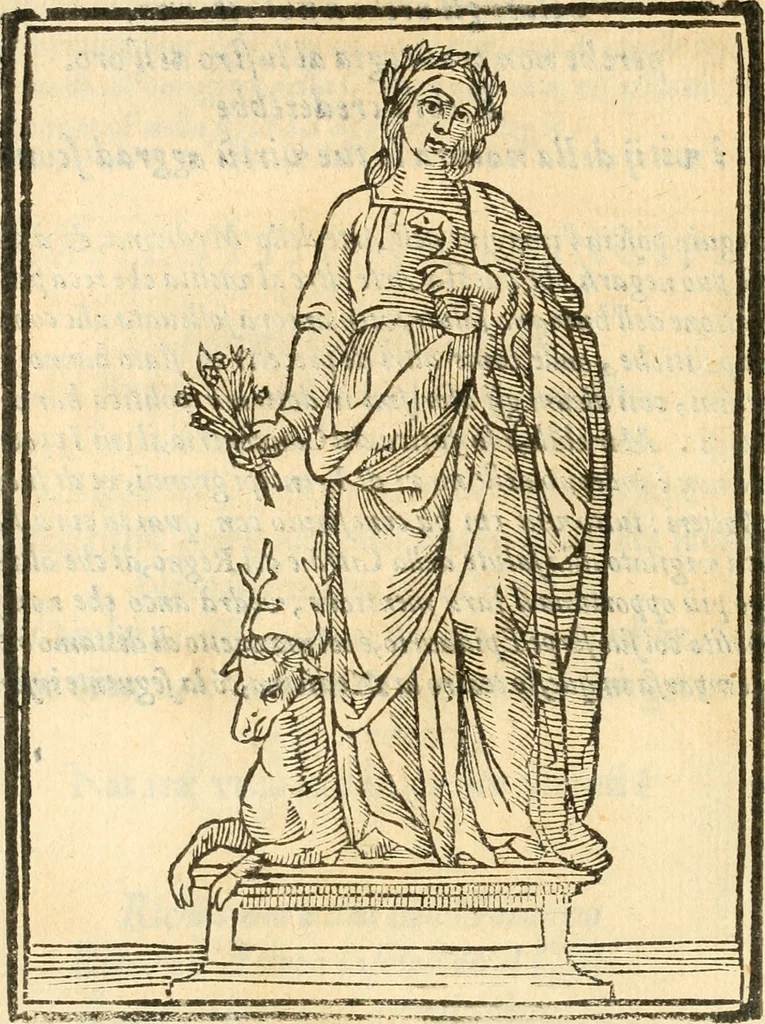 An illustration from Il zodiaco, over, idea di perfettione di prencipi : formata dall'heroiche virtù dell'illvstriss. et eccellentiss. signore D. Antonio Alvarez di Toledo, duca d'Alba vicere di Napoli : rapresentata come in vn trionfo dal fidelissimo popolo napoletano : per opera del dottore Francesco Antonio Scacciauento suo eletto : nella pomposissima festa di San Gio. Battista, celebrata à 23. di giugno 1629. per il settimo anno del suo gouerno, 1630, leaf 243