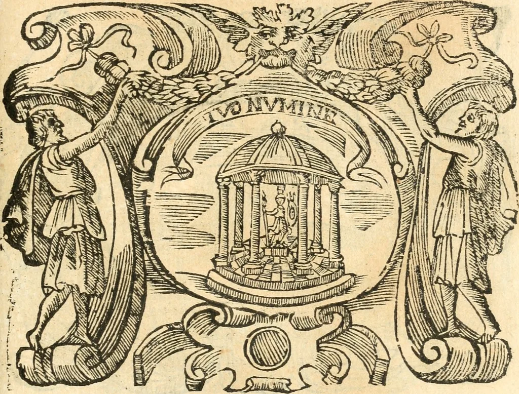 An illustration from Il zodiaco, over, idea di perfettione di prencipi : formata dall'heroiche virtù dell'illvstriss. et eccellentiss. signore D. Antonio Alvarez di Toledo, duca d'Alba vicere di Napoli : rapresentata come in vn trionfo dal fidelissimo popolo napoletano : per opera del dottore Francesco Antonio Scacciauento suo eletto : nella pomposissima festa di San Gio. Battista, celebrata à 23. di giugno 1629. per il settimo anno del suo gouerno, 1630, leaf 260