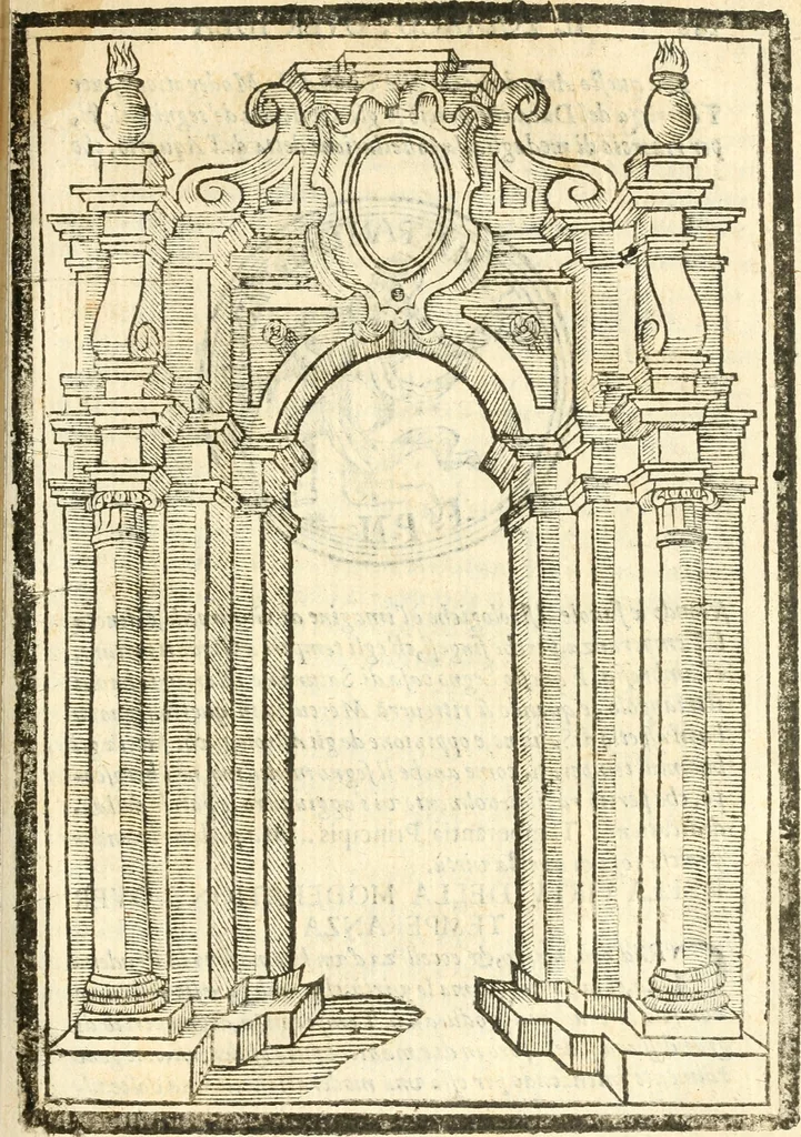 An illustration from Il zodiaco, over, idea di perfettione di prencipi : formata dall'heroiche virtù dell'illvstriss. et eccellentiss. signore D. Antonio Alvarez di Toledo, duca d'Alba vicere di Napoli : rapresentata come in vn trionfo dal fidelissimo popolo napoletano : per opera del dottore Francesco Antonio Scacciauento suo eletto : nella pomposissima festa di San Gio. Battista, celebrata à 23. di giugno 1629. per il settimo anno del suo gouerno, 1630, leaf 298