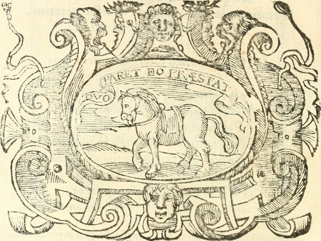An illustration from Il zodiaco, over, idea di perfettione di prencipi : formata dall'heroiche virtù dell'illvstriss. et eccellentiss. signore D. Antonio Alvarez di Toledo, duca d'Alba vicere di Napoli : rapresentata come in vn trionfo dal fidelissimo popolo napoletano : per opera del dottore Francesco Antonio Scacciauento suo eletto : nella pomposissima festa di San Gio. Battista, celebrata à 23. di giugno 1629. per il settimo anno del suo gouerno, 1630, leaf 327