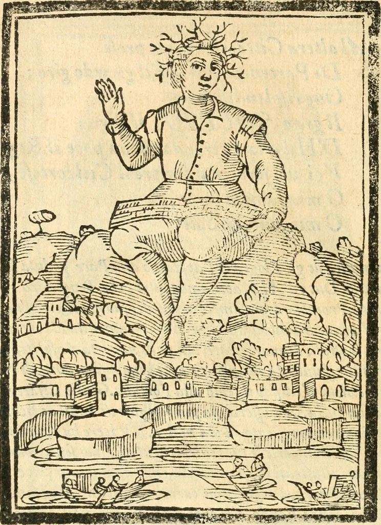 An illustration from Il zodiaco, over, idea di perfettione di prencipi : formata dall'heroiche virtù dell'illvstriss. et eccellentiss. signore D. Antonio Alvarez di Toledo, duca d'Alba vicere di Napoli : rapresentata come in vn trionfo dal fidelissimo popolo napoletano : per opera del dottore Francesco Antonio Scacciauento suo eletto : nella pomposissima festa di San Gio. Battista, celebrata à 23. di giugno 1629. per il settimo anno del suo gouerno, 1630, leaf 357