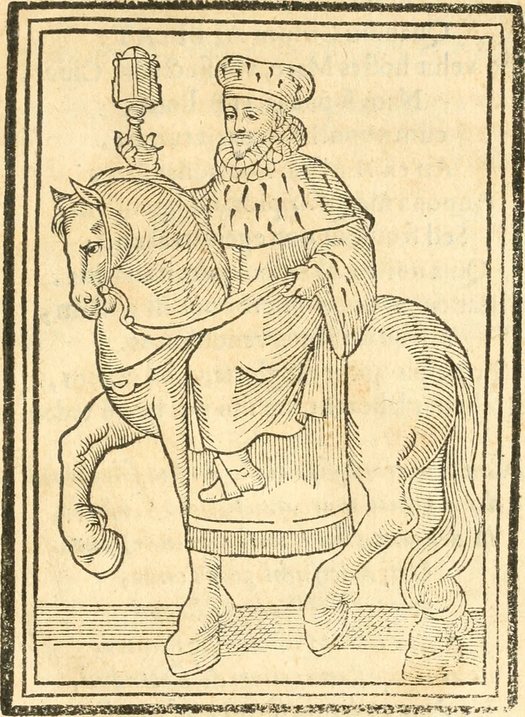 An illustration from Il zodiaco, over, idea di perfettione di prencipi : formata dall'heroiche virtù dell'illvstriss. et eccellentiss. signore D. Antonio Alvarez di Toledo, duca d'Alba vicere di Napoli : rapresentata come in vn trionfo dal fidelissimo popolo napoletano : per opera del dottore Francesco Antonio Scacciauento suo eletto : nella pomposissima festa di San Gio. Battista, celebrata à 23. di giugno 1629. per il settimo anno del suo gouerno, 1630, leaf 444