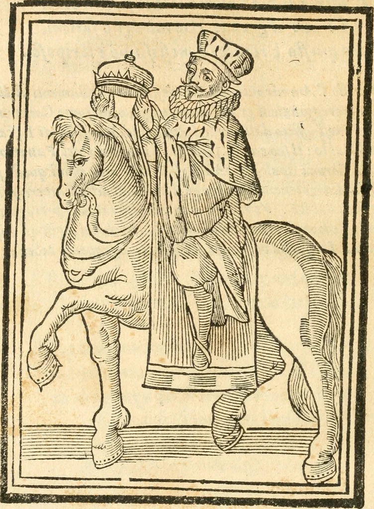 An illustration from Il zodiaco, over, idea di perfettione di prencipi : formata dall'heroiche virtù dell'illvstriss. et eccellentiss. signore D. Antonio Alvarez di Toledo, duca d'Alba vicere di Napoli : rapresentata come in vn trionfo dal fidelissimo popolo napoletano : per opera del dottore Francesco Antonio Scacciauento suo eletto : nella pomposissima festa di San Gio. Battista, celebrata à 23. di giugno 1629. per il settimo anno del suo gouerno, 1630, leaf 447