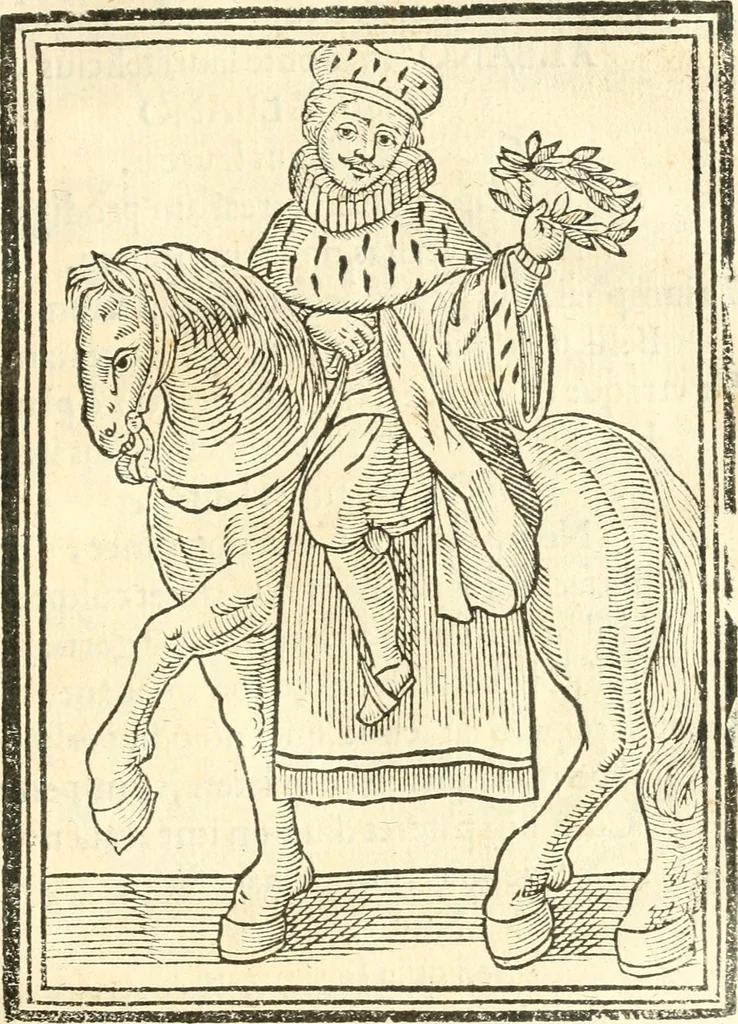 An illustration from Il zodiaco, over, idea di perfettione di prencipi : formata dall'heroiche virtù dell'illvstriss. et eccellentiss. signore D. Antonio Alvarez di Toledo, duca d'Alba vicere di Napoli : rapresentata come in vn trionfo dal fidelissimo popolo napoletano : per opera del dottore Francesco Antonio Scacciauento suo eletto : nella pomposissima festa di San Gio. Battista, celebrata à 23. di giugno 1629. per il settimo anno del suo gouerno, 1630, leaf 452