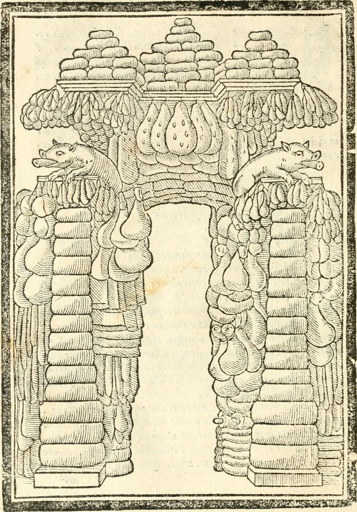 An illustration from Il zodiaco, over, idea di perfettione di prencipi : formata dall'heroiche virtù dell'illvstriss. et eccellentiss. signore D. Antonio Alvarez di Toledo, duca d'Alba vicere di Napoli : rapresentata come in vn trionfo dal fidelissimo popolo napoletano : per opera del dottore Francesco Antonio Scacciauento suo eletto : nella pomposissima festa di San Gio. Battista, celebrata à 23. di giugno 1629. per il settimo anno del suo gouerno, 1630, leaf 467