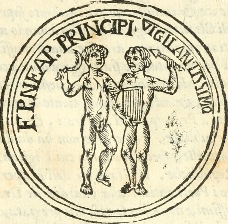 An illustration from Il zodiaco, over, idea di perfettione di prencipi : formata dall'heroiche virtù dell'illvstriss. et eccellentiss. signore D. Antonio Alvarez di Toledo, duca d'Alba vicere di Napoli : rapresentata come in vn trionfo dal fidelissimo popolo napoletano : per opera del dottore Francesco Antonio Scacciauento suo eletto : nella pomposissima festa di San Gio. Battista, celebrata à 23. di giugno 1629. per il settimo anno del suo gouerno, 1630, leaf 468