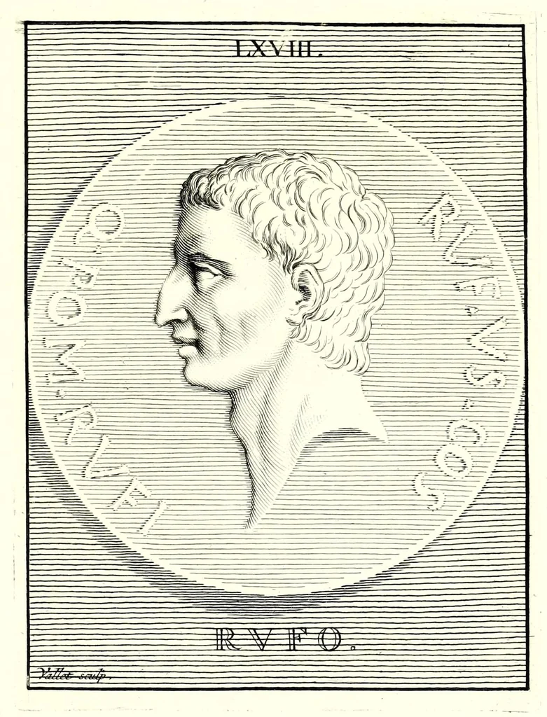 An illustration from Images des héros et des grands hommes de l'antiquité. Dessinées sur des médailles, des pierres antiques & autres anciens monumens, 1731, leaf 445