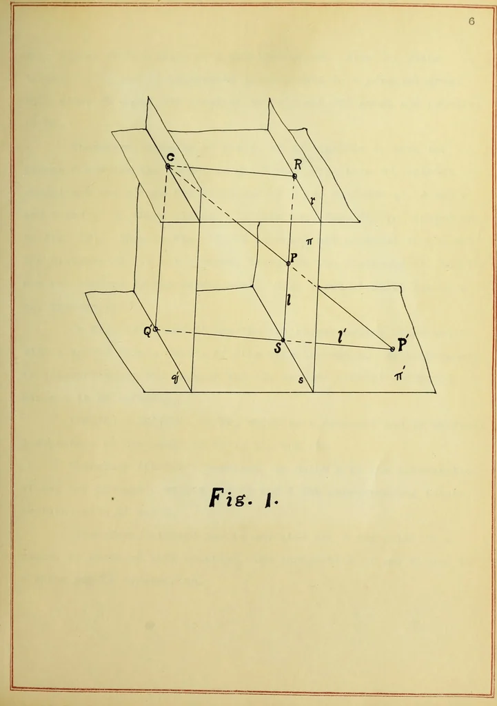 An illustration from The imaginary domains of conics and their interpretation in the complex plane, 1912, leaf 22