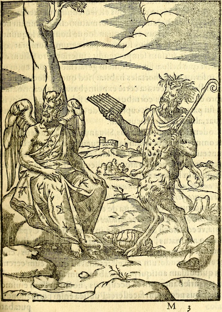 An illustration from Imagines deorum, qui ab antiquis colebantur : in quibus simulacra, ritus, caerimoniae, magnaq[ue] ex parte veterum religio explicatur, 1581, leaf 106