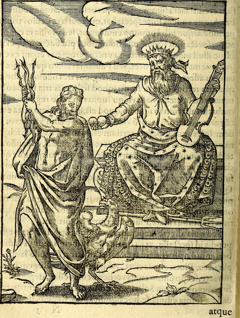An illustration from Imagines deorum, qui ab antiquis colebantur : in quibus simulacra, ritus, caerimoniae, magnaq[ue] ex parte veterum religio explicatur, 1581, leaf 115