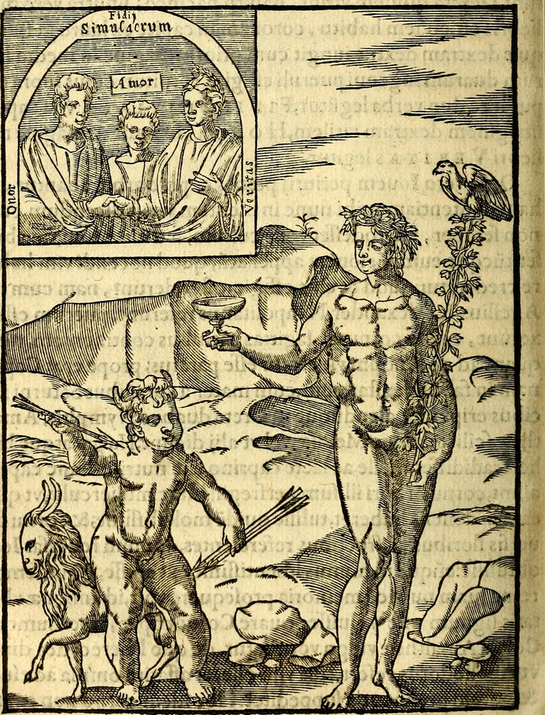 An illustration from Imagines deorum, qui ab antiquis colebantur : in quibus simulacra, ritus, caerimoniae, magnaq[ue] ex parte veterum religio explicatur, 1581, leaf 119