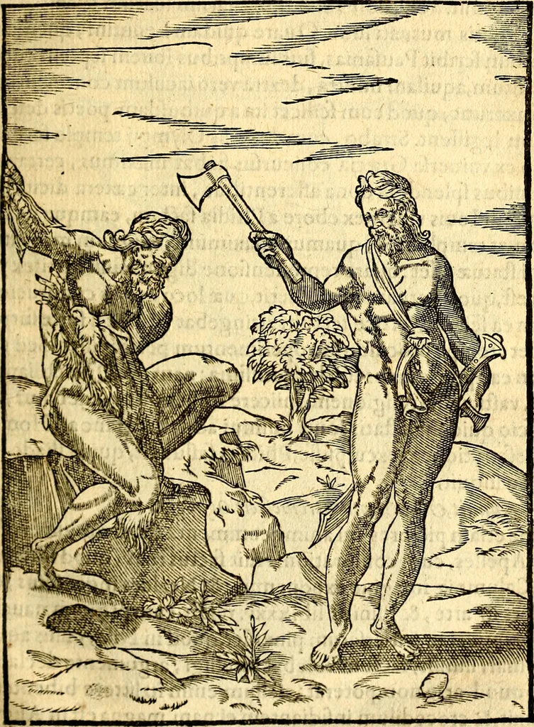 An illustration from Imagines deorum, qui ab antiquis colebantur : in quibus simulacra, ritus, caerimoniae, magnaq[ue] ex parte veterum religio explicatur, 1581, leaf 124