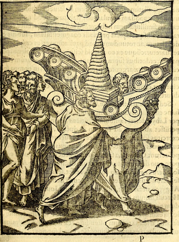 An illustration from Imagines deorum, qui ab antiquis colebantur : in quibus simulacra, ritus, caerimoniae, magnaq[ue] ex parte veterum religio explicatur, 1581, leaf 126
