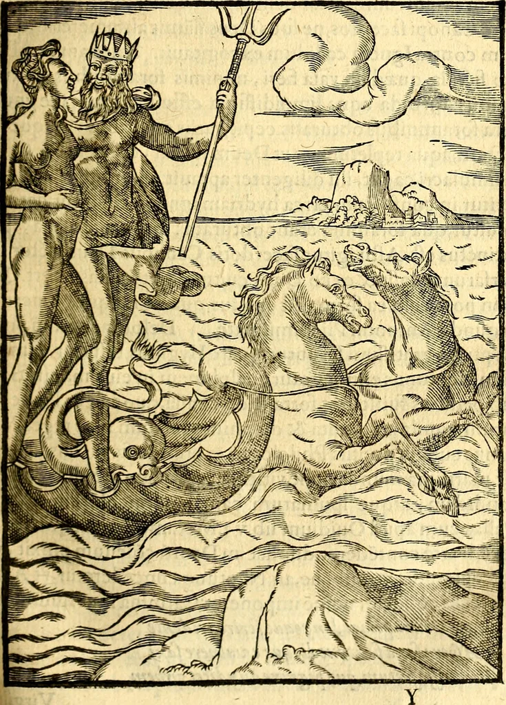 An illustration from Imagines deorum, qui ab antiquis colebantur : in quibus simulacra, ritus, caerimoniae, magnaq[ue] ex parte veterum religio explicatur, 1581, leaf 182