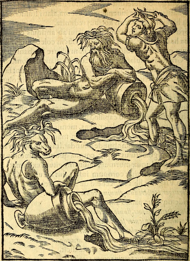 An illustration from Imagines deorum, qui ab antiquis colebantur : in quibus simulacra, ritus, caerimoniae, magnaq[ue] ex parte veterum religio explicatur, 1581, leaf 193