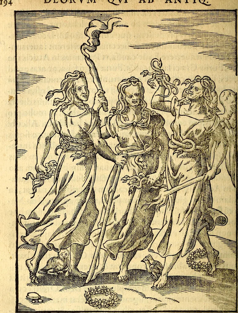 An illustration from Imagines deorum, qui ab antiquis colebantur : in quibus simulacra, ritus, caerimoniae, magnaq[ue] ex parte veterum religio explicatur, 1581, leaf 207