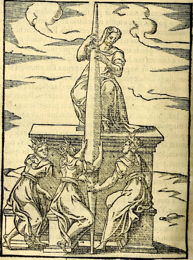 An illustration from Imagines deorum, qui ab antiquis colebantur : in quibus simulacra, ritus, caerimoniae, magnaq[ue] ex parte veterum religio explicatur, 1581, leaf 217