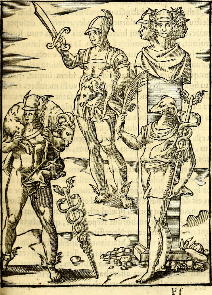 An illustration from Imagines deorum, qui ab antiquis colebantur : in quibus simulacra, ritus, caerimoniae, magnaq[ue] ex parte veterum religio explicatur, 1581, leaf 238