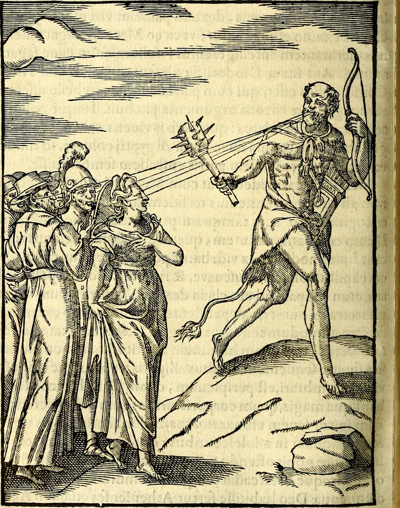 An illustration from Imagines deorum, qui ab antiquis colebantur : in quibus simulacra, ritus, caerimoniae, magnaq[ue] ex parte veterum religio explicatur, 1581, leaf 241