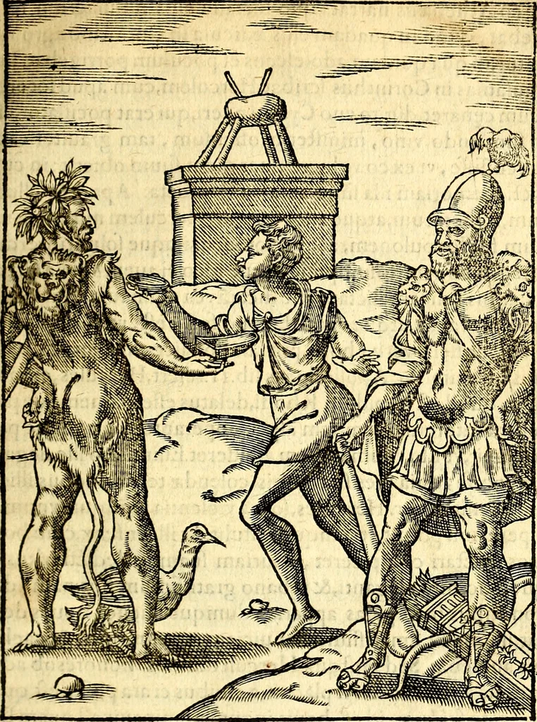 An illustration from Imagines deorum, qui ab antiquis colebantur : in quibus simulacra, ritus, caerimoniae, magnaq[ue] ex parte veterum religio explicatur, 1581, leaf 244