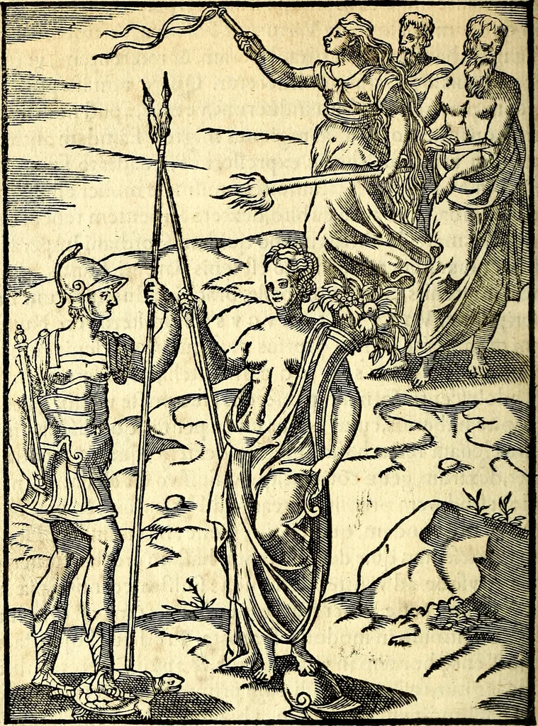 An illustration from Imagines deorum, qui ab antiquis colebantur : in quibus simulacra, ritus, caerimoniae, magnaq[ue] ex parte veterum religio explicatur, 1581, leaf 261