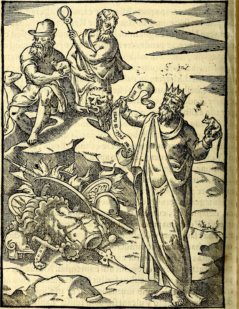 An illustration from Imagines deorum, qui ab antiquis colebantur : in quibus simulacra, ritus, caerimoniae, magnaq[ue] ex parte veterum religio explicatur, 1581, leaf 273
