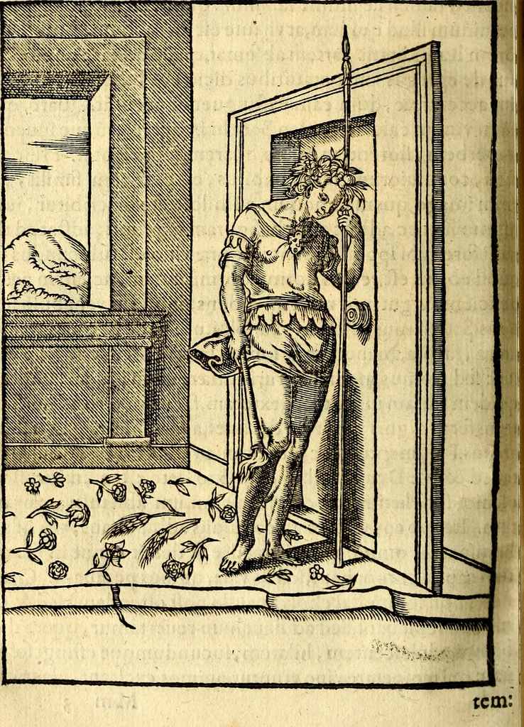 An illustration from Imagines deorum, qui ab antiquis colebantur : in quibus simulacra, ritus, caerimoniae, magnaq[ue] ex parte veterum religio explicatur, 1581, leaf 291