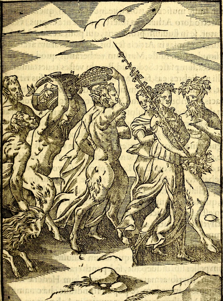An illustration from Imagines deorum, qui ab antiquis colebantur : in quibus simulacra, ritus, caerimoniae, magnaq[ue] ex parte veterum religio explicatur, 1581, leaf 296