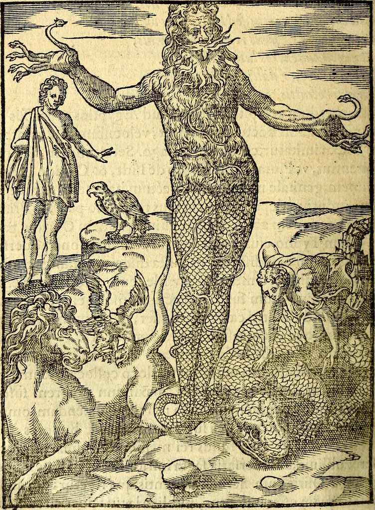 An illustration from Imagines deorum, qui ab antiquis colebantur : in quibus simulacra, ritus, caerimoniae, magnaq[ue] ex parte veterum religio explicatur, 1581, leaf 305