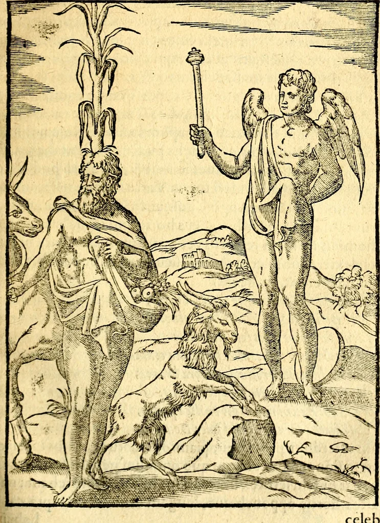 An illustration from Imagines deorum, qui ab antiquis colebantur : in quibus simulacra, ritus, caerimoniae, magnaq[ue] ex parte veterum religio explicatur, 1581, leaf 308