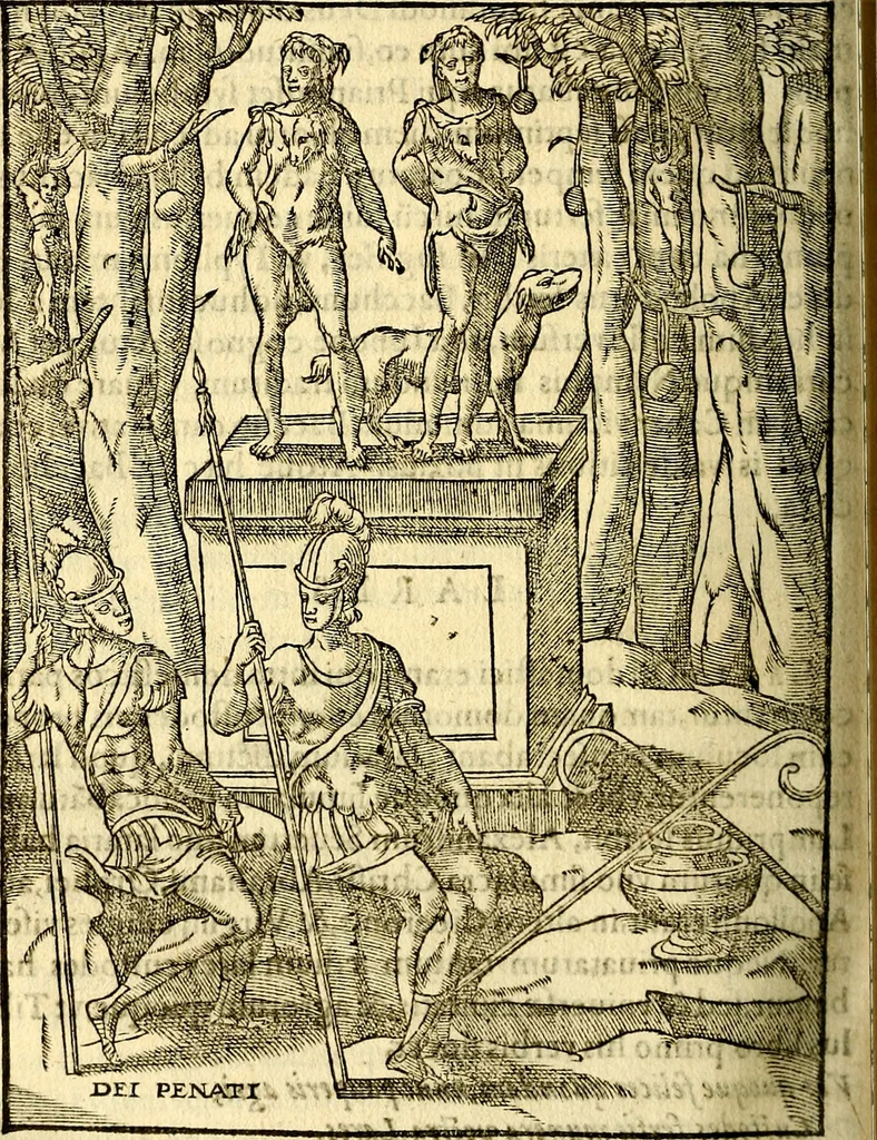 An illustration from Imagines deorum, qui ab antiquis colebantur : in quibus simulacra, ritus, caerimoniae, magnaq[ue] ex parte veterum religio explicatur, 1581, leaf 311