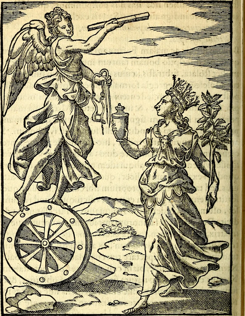An illustration from Imagines deorum, qui ab antiquis colebantur : in quibus simulacra, ritus, caerimoniae, magnaq[ue] ex parte veterum religio explicatur, 1581, leaf 321