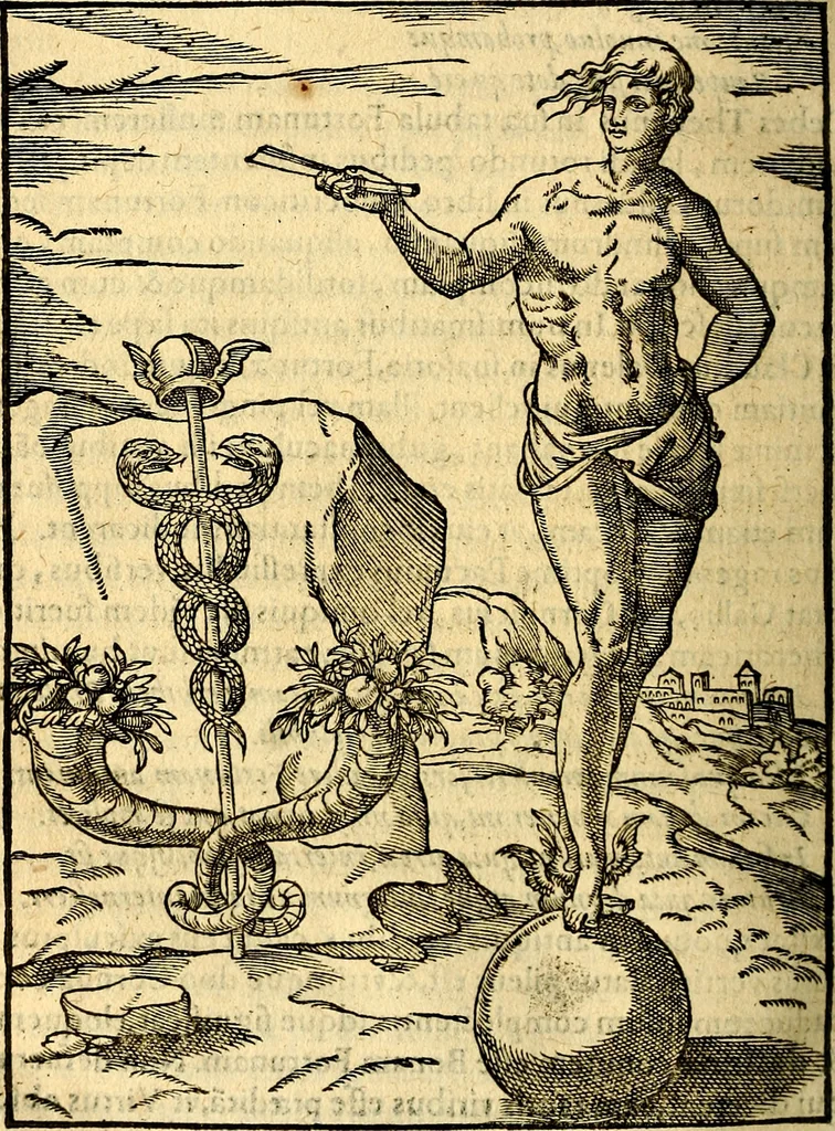 An illustration from Imagines deorum, qui ab antiquis colebantur : in quibus simulacra, ritus, caerimoniae, magnaq[ue] ex parte veterum religio explicatur, 1581, leaf 329