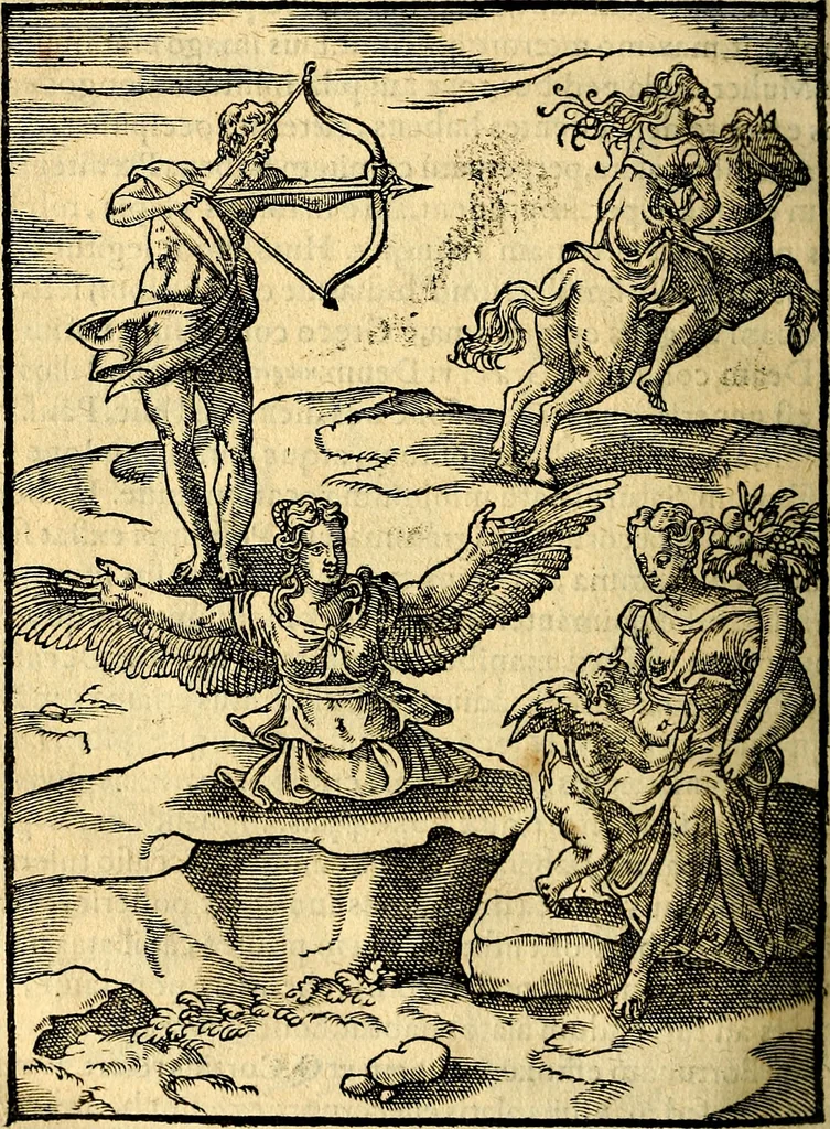An illustration from Imagines deorum, qui ab antiquis colebantur : in quibus simulacra, ritus, caerimoniae, magnaq[ue] ex parte veterum religio explicatur, 1581, leaf 331