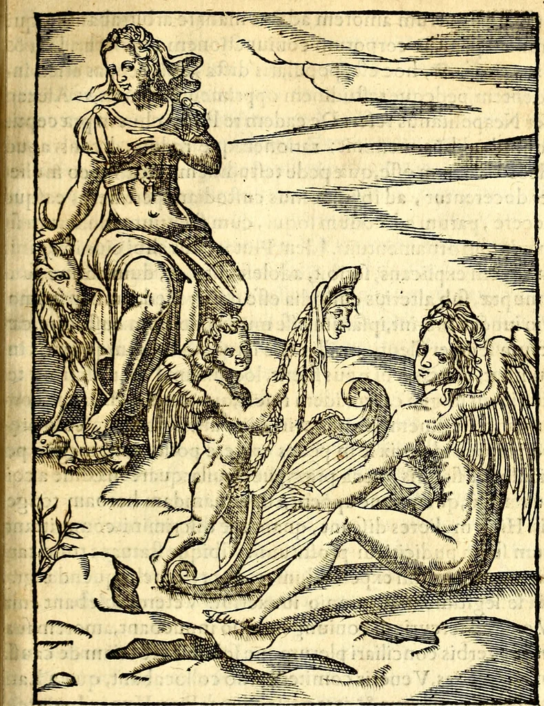 An illustration from Imagines deorum, qui ab antiquis colebantur : in quibus simulacra, ritus, caerimoniae, magnaq[ue] ex parte veterum religio explicatur, 1581, leaf 358