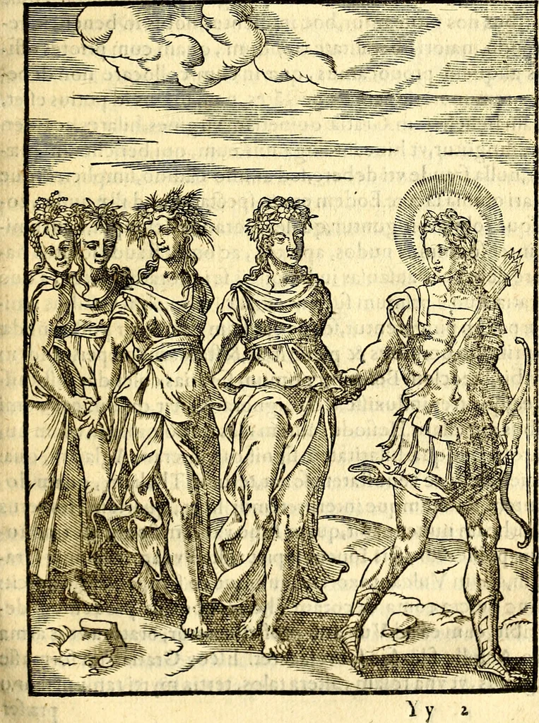 An illustration from Imagines deorum, qui ab antiquis colebantur : in quibus simulacra, ritus, caerimoniae, magnaq[ue] ex parte veterum religio explicatur, 1581, leaf 368