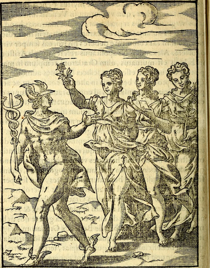 An illustration from Imagines deorum, qui ab antiquis colebantur : in quibus simulacra, ritus, caerimoniae, magnaq[ue] ex parte veterum religio explicatur, 1581, leaf 371