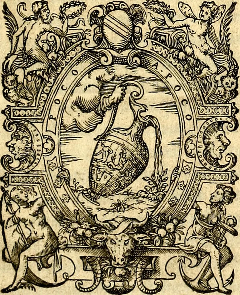 An illustration from Imagines deorum, qui ab antiquis colebantur : in quibus simulacra, ritus, caerimoniae, magnaq[ue] ex parte veterum religio explicatur, 1581, leaf 6