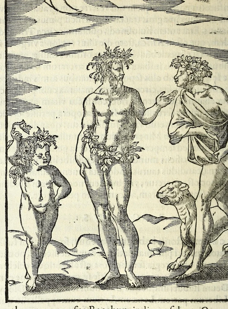 An illustration from Imagines deorvm, qvi ab antiqvis colebantvr : in quibus simulacra, ritus, caerimoniae, magnaq[ue] ex parte veterum religio explicatur : olim a Vincentio Chartario Rhegiensi ex variis auctoribus in vnum collectae, atque italica lingua expositae, 1581, leaf 286