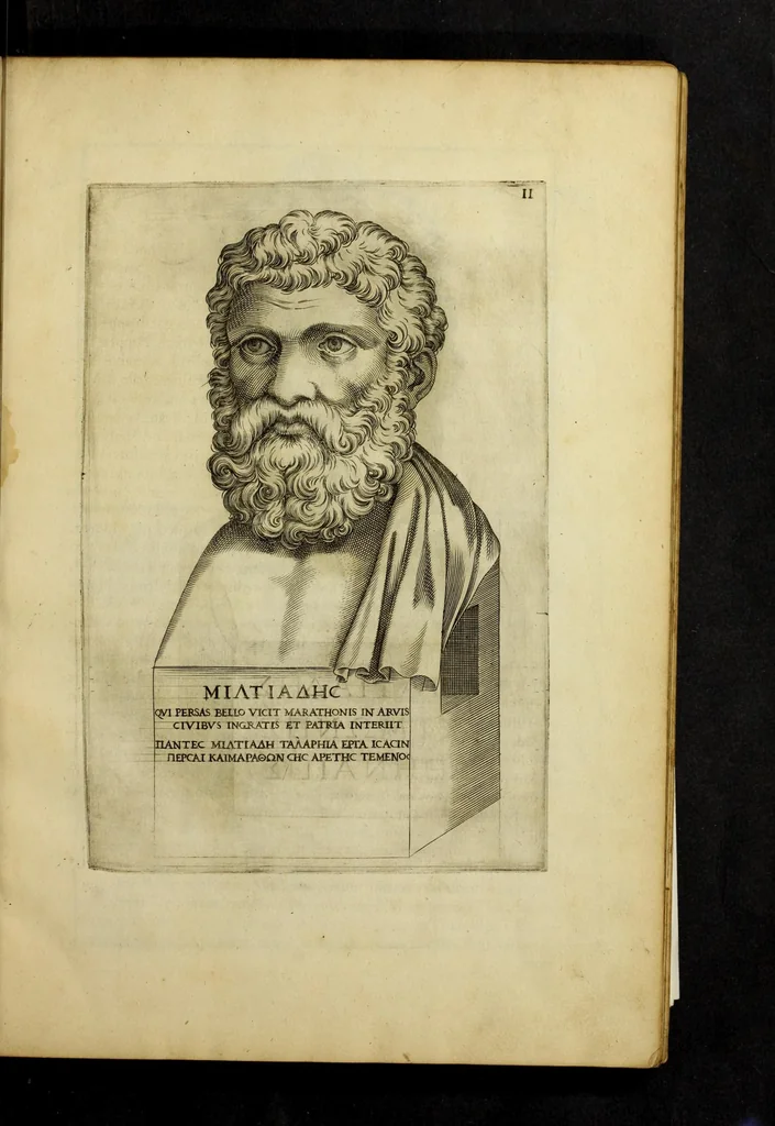 An illustration from Imagines et elogia virorum illustrium et eruditor ex antiquis lapidibus et nomismatib., 1570, leaf 15