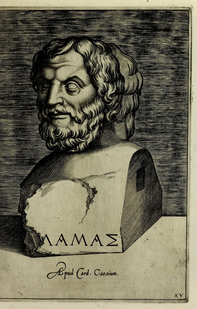 An illustration from Imagines et elogia virorum illustrium et eruditor ex antiquis lapidibus et nomismatib., 1570, leaf 153